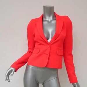 JUICY COUTURE NEON BLAZER ULTRA ORANGE SIZE EXTRA SMALL TWO-BUTTON JACKET